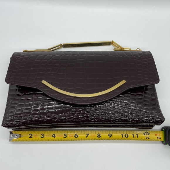 Crocodile Faux Leather Clutch Bag Gold hardware - Picture 3 of 11